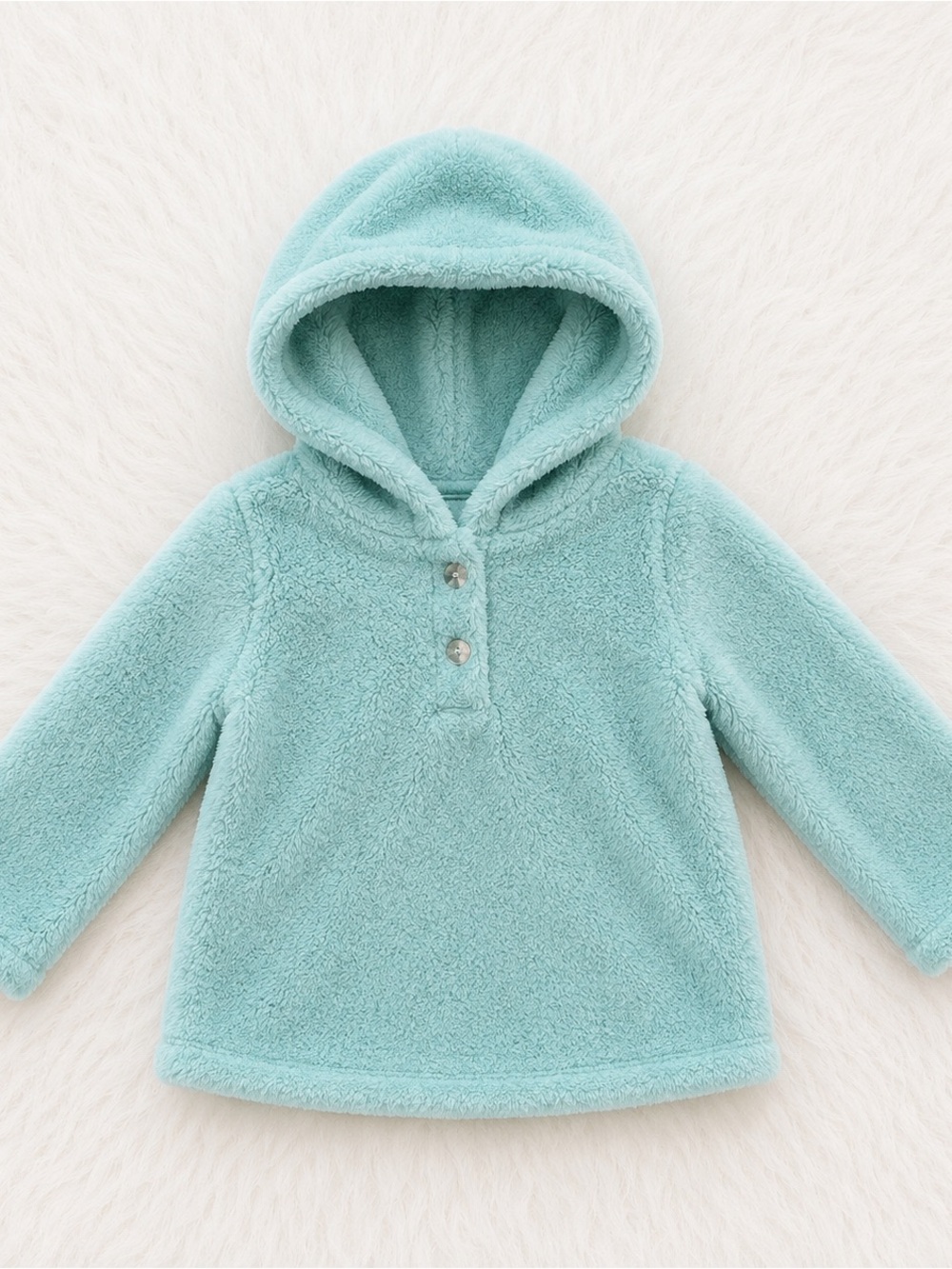Carter's Plush Hooded Pullover - Light Aqua